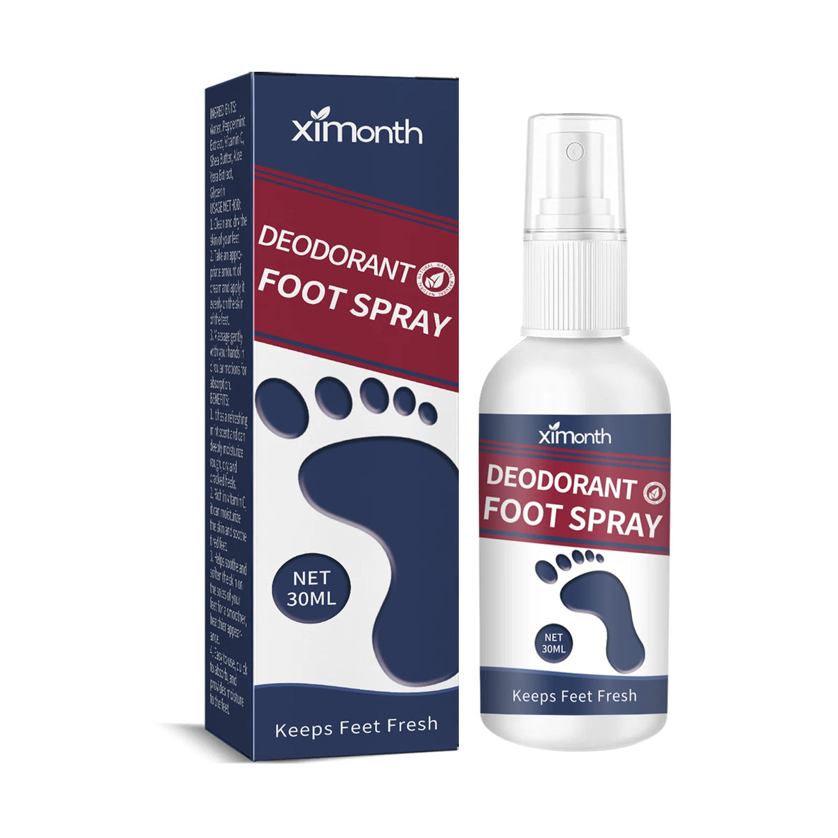 Refreshing Deodorant Foot Spray for Odor Removal and Hydration