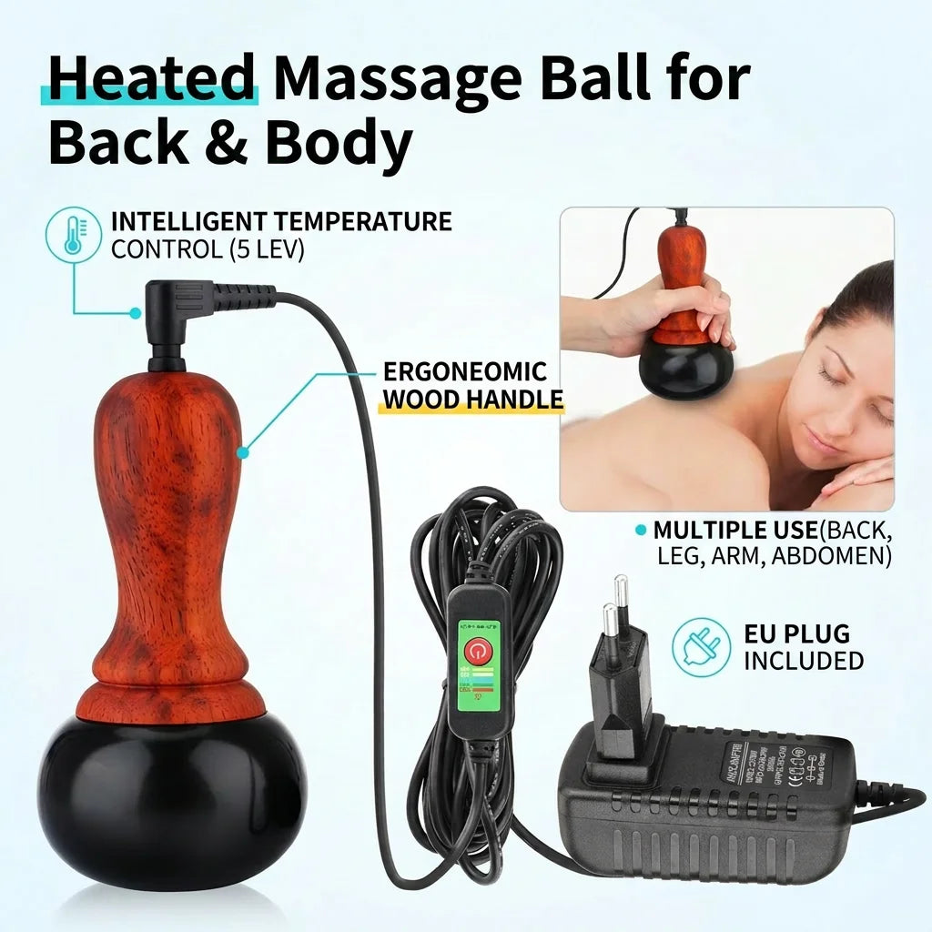 Electric Bian Stone Heated Massage Ball for Full Body Pain Relief