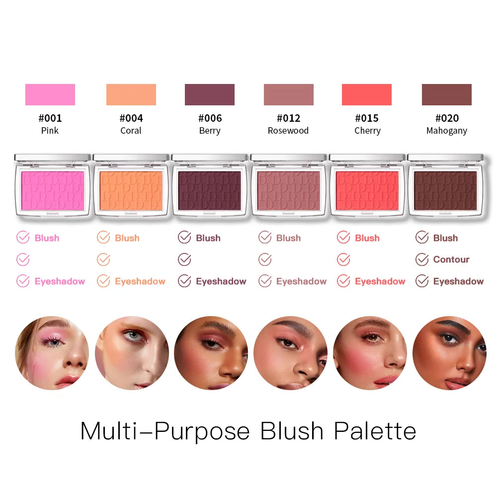 Matte Embossed Face Blush Palette - 3