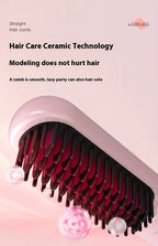 Fast-Heating Ionic Hair Straightening Brush for Frizz-Free Styling