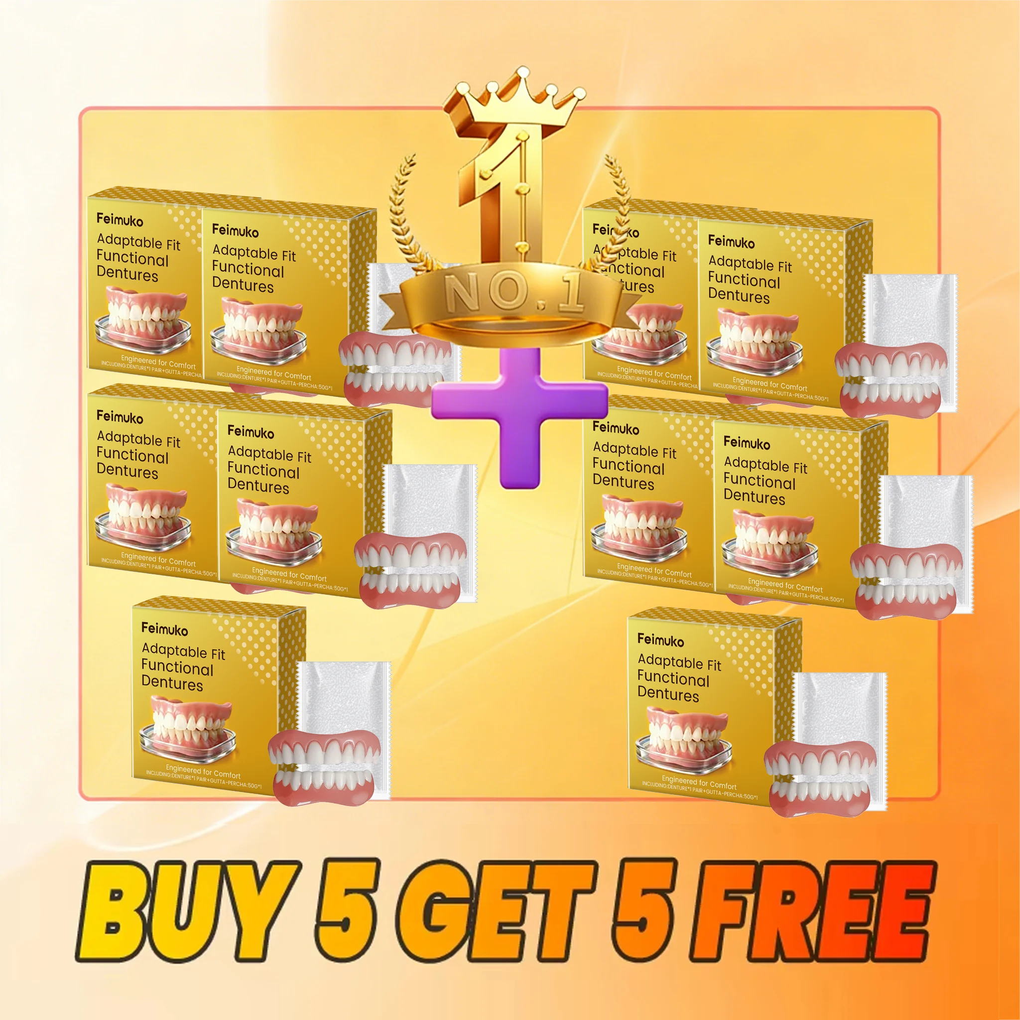Silicone Cosmetic Denture Set for Instant Smile Confidence - 10