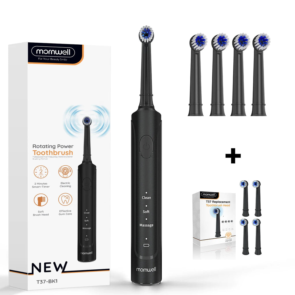 Rechargeable Sonic Electric Toothbrush with 4 Brush Heads