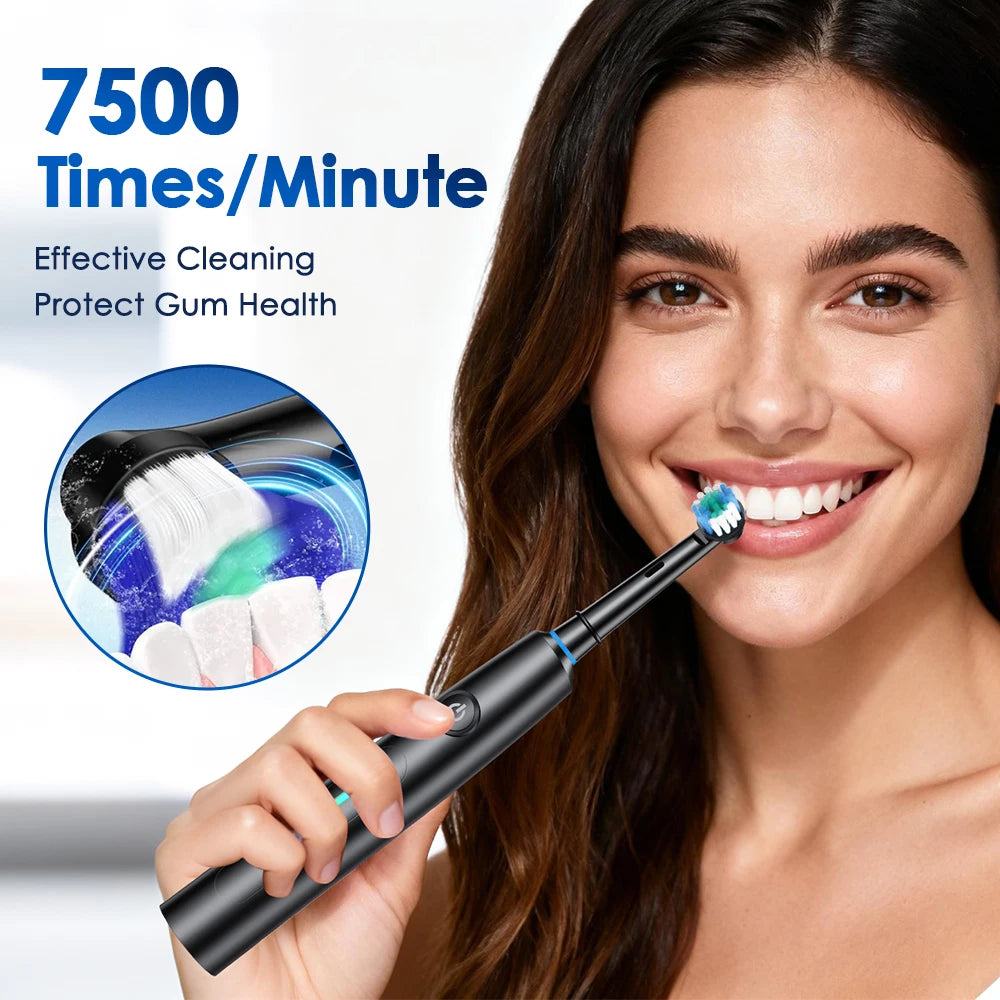 3D Rotating Electric Toothbrush for Adults with 5 Cleaning Modes
