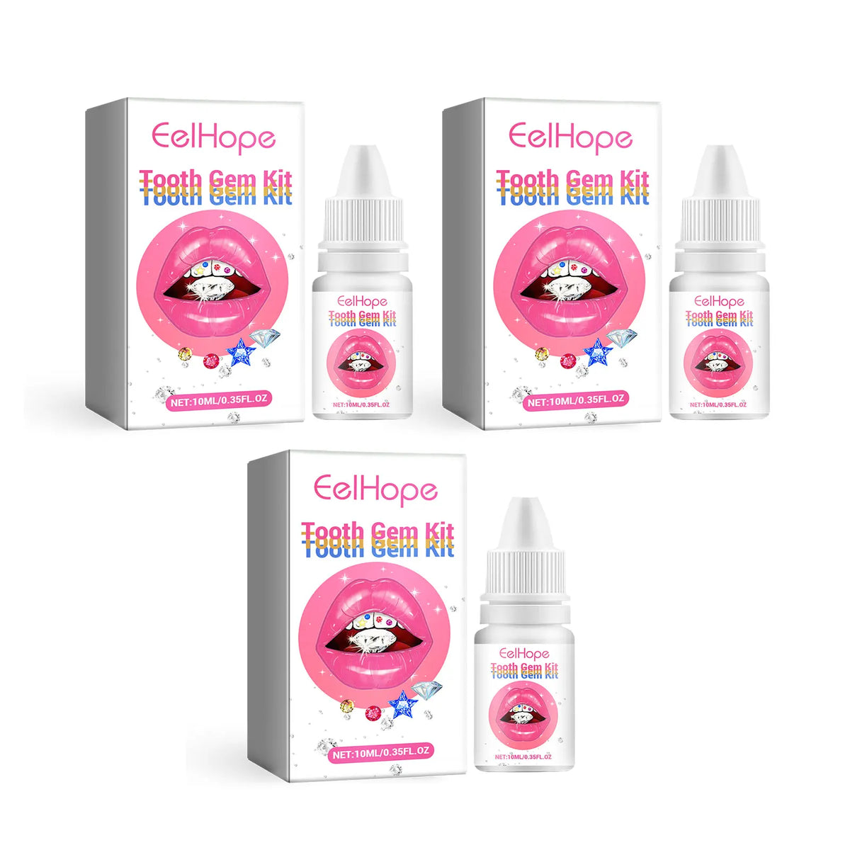 DIY Tooth Gem Jewelry Kit with UV Light and Adhesive