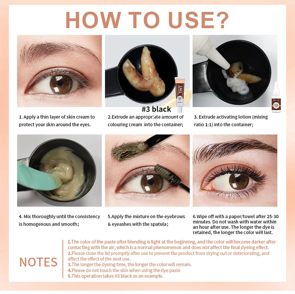 Professional 2-in-1 Eyelash and Eyebrow Tinting Kit