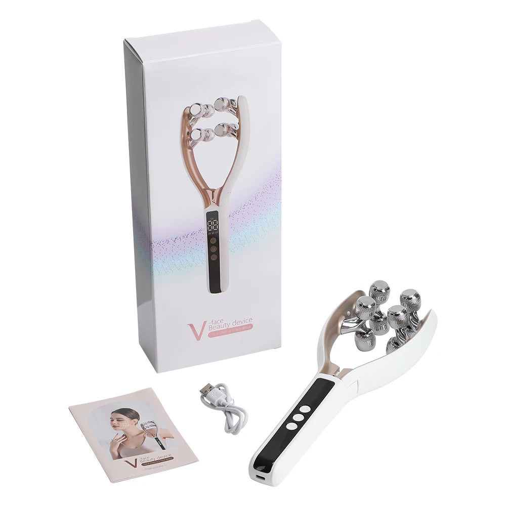 Microcurrent V-Shape Facial and Neck Lifting Roller Massager