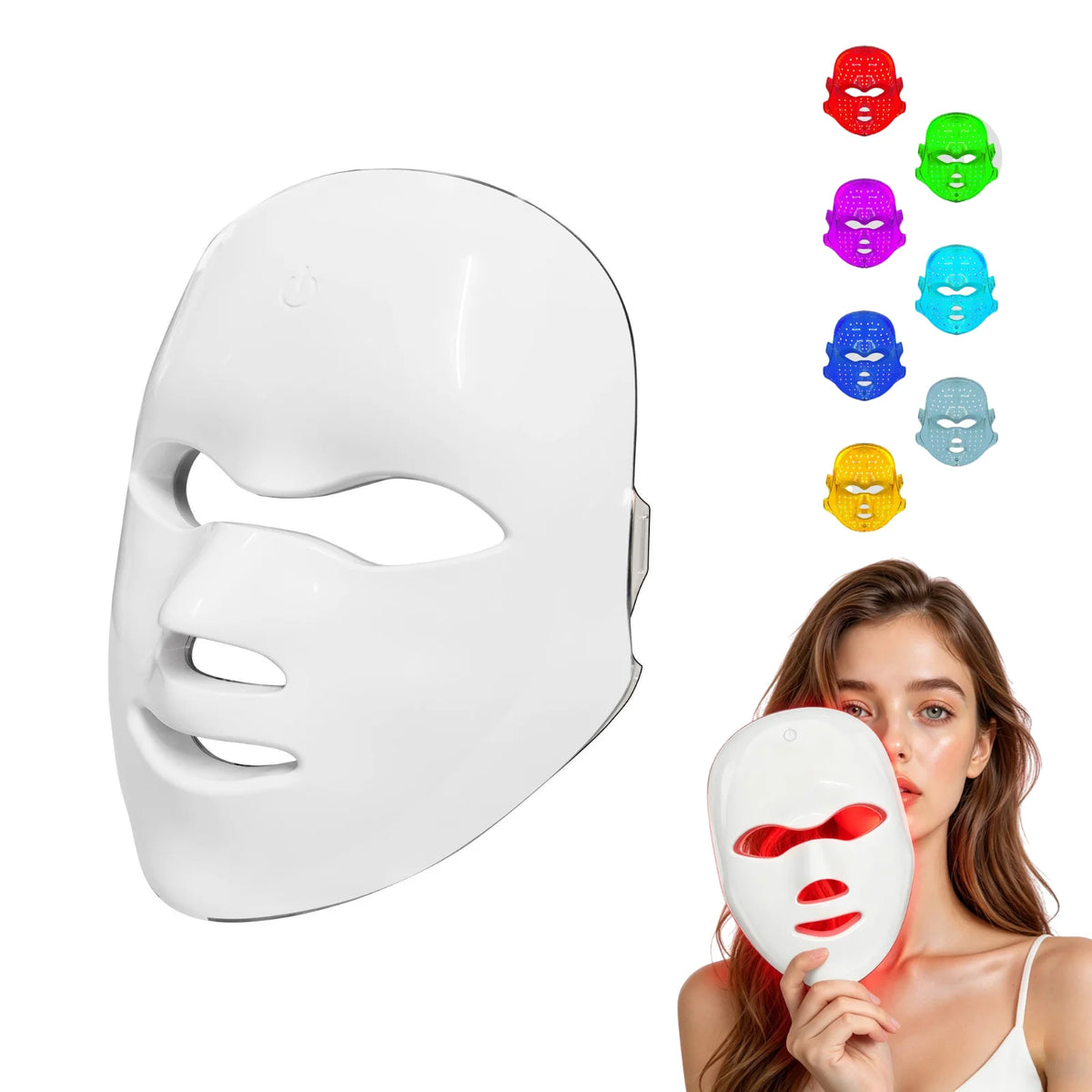 7-Color Cordless LED Photon Facial Mask for Skin Rejuvenation