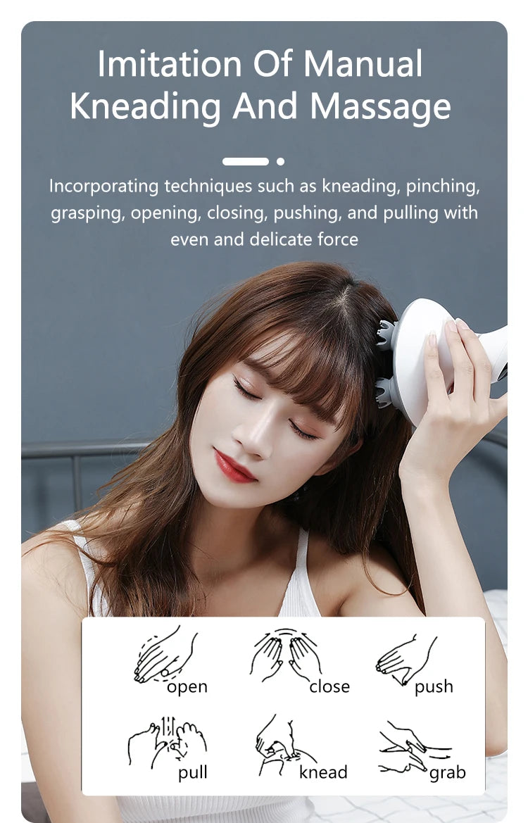 Electric Cordless Scalp Massager for Relaxation and Hair Care