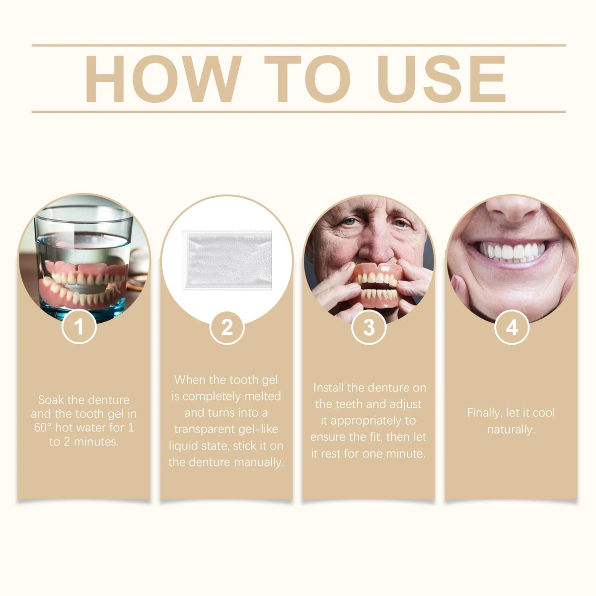 Temporary Silicone Cosmetic Dentures for Missing Teeth