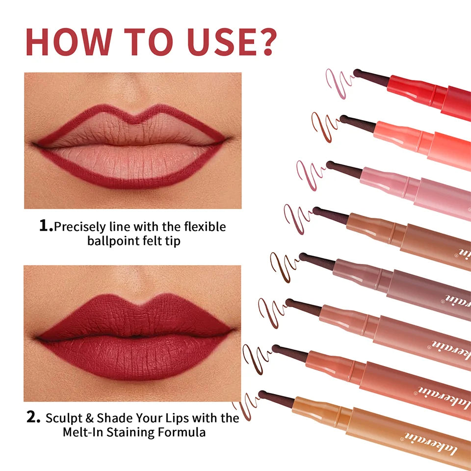 Waterproof Sculpting Ballpoint Felt Tip Lip Liner Stain