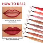 Waterproof Sculpting Ballpoint Felt Tip Lip Liner Stain