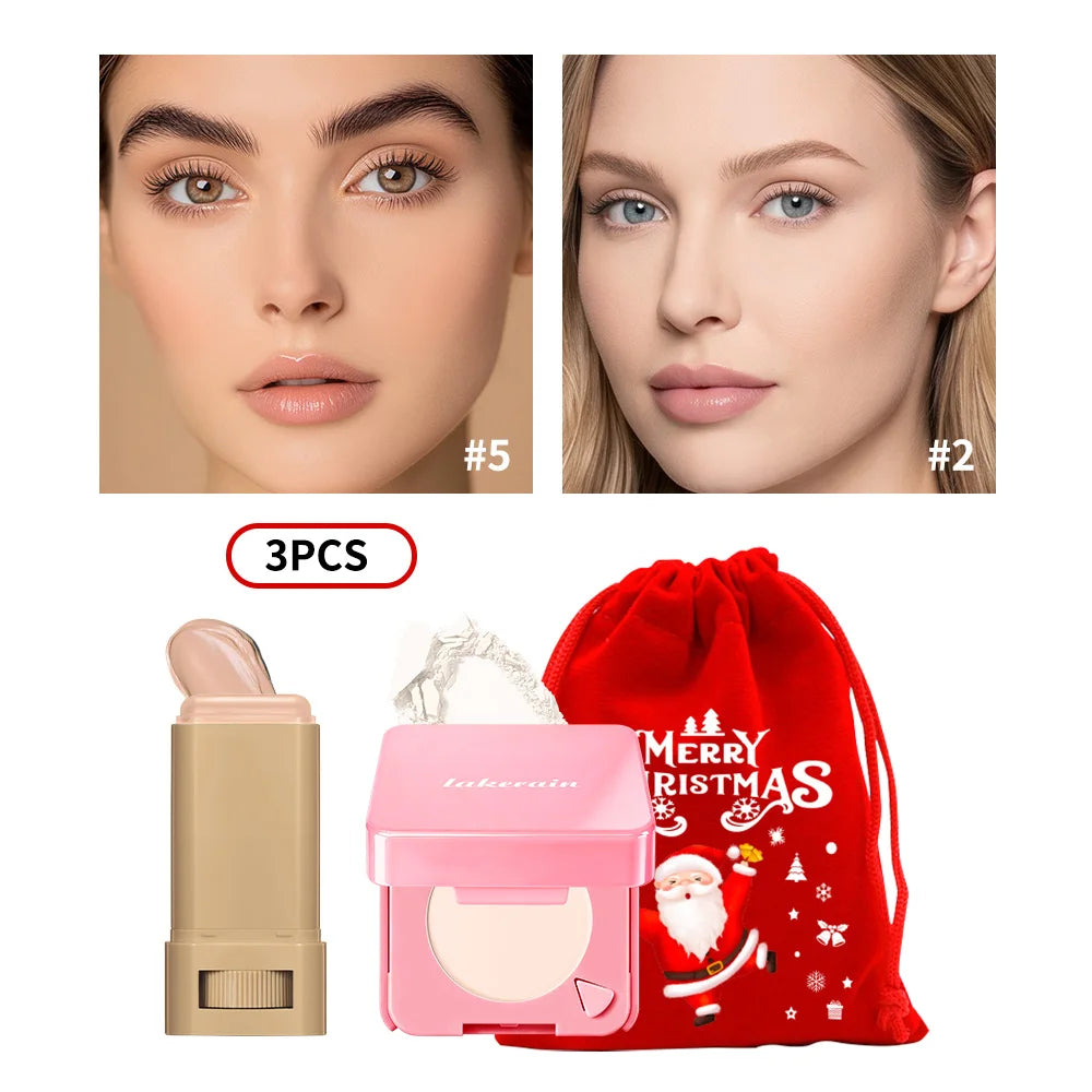 Matte Foundation Stick and Pressed Powder Beauty Set