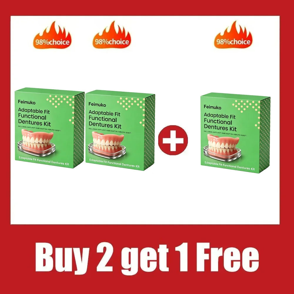 Instant Snap-On Silicone Dentures for Natural Smile