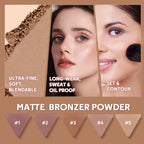 Long-Lasting Matte Bronzer Contour Powder for Face Sculpting