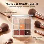 9-Color Beginner Friendly Eyeshadow Palette with Brush
