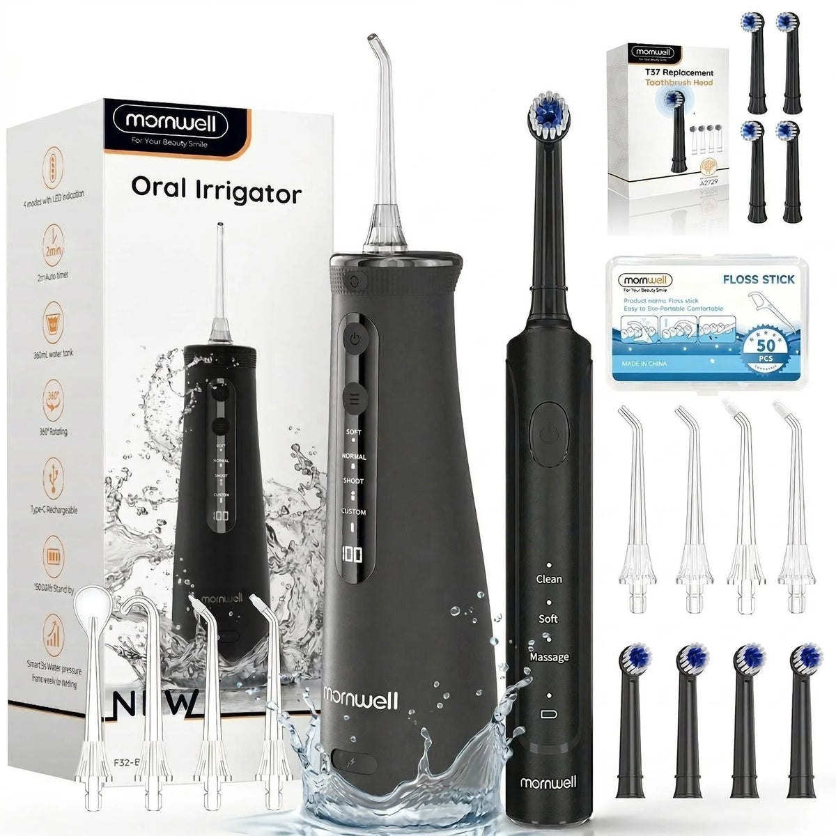 Electric Toothbrush and Water Flosser Combo Kit