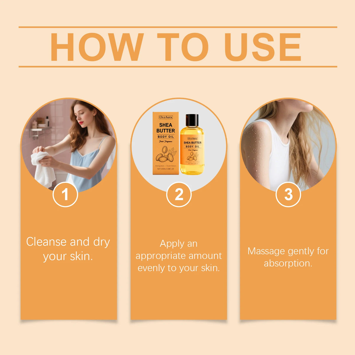 Shea Butter Nourishing Body Oil for Dry Skin