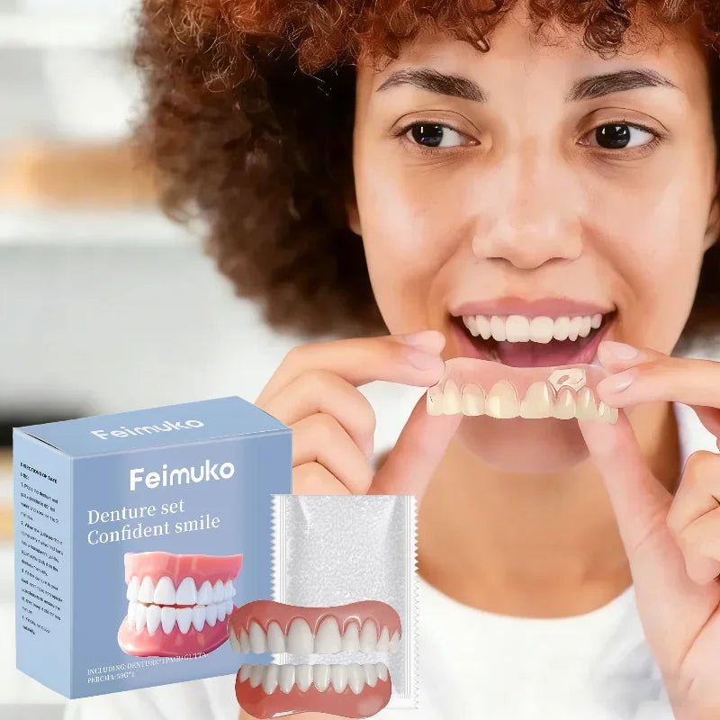 Silicone Temporary Cosmetic Dentures for Missing Teeth