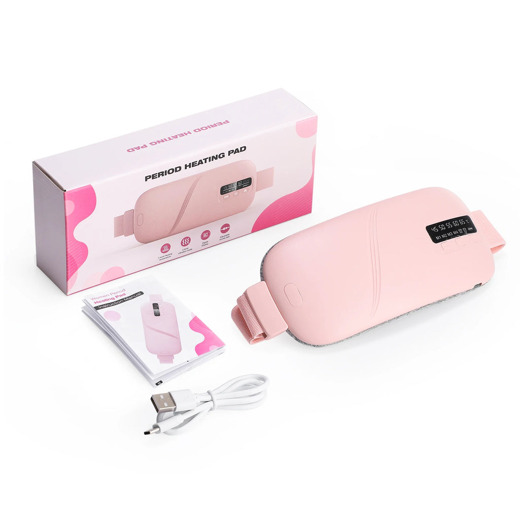 Portable Cordless Menstrual Heating Pad with Vibration Massage