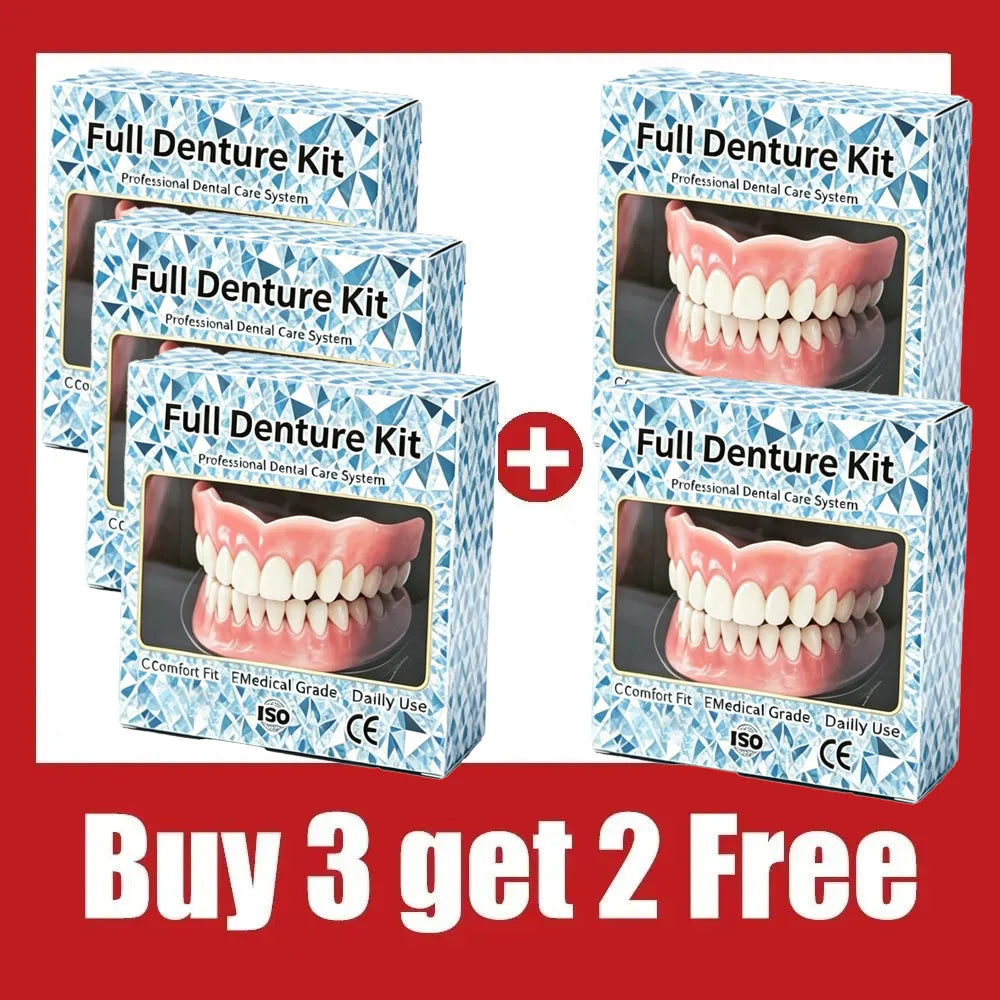 Instant Comfort Silicone Denture Set for Natural Looking Smile
