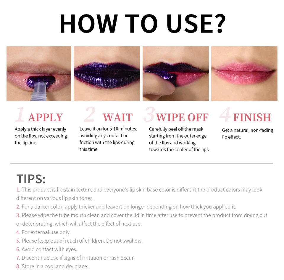 Waterproof Peel-Off Matte Lip Stain Tint - 14
