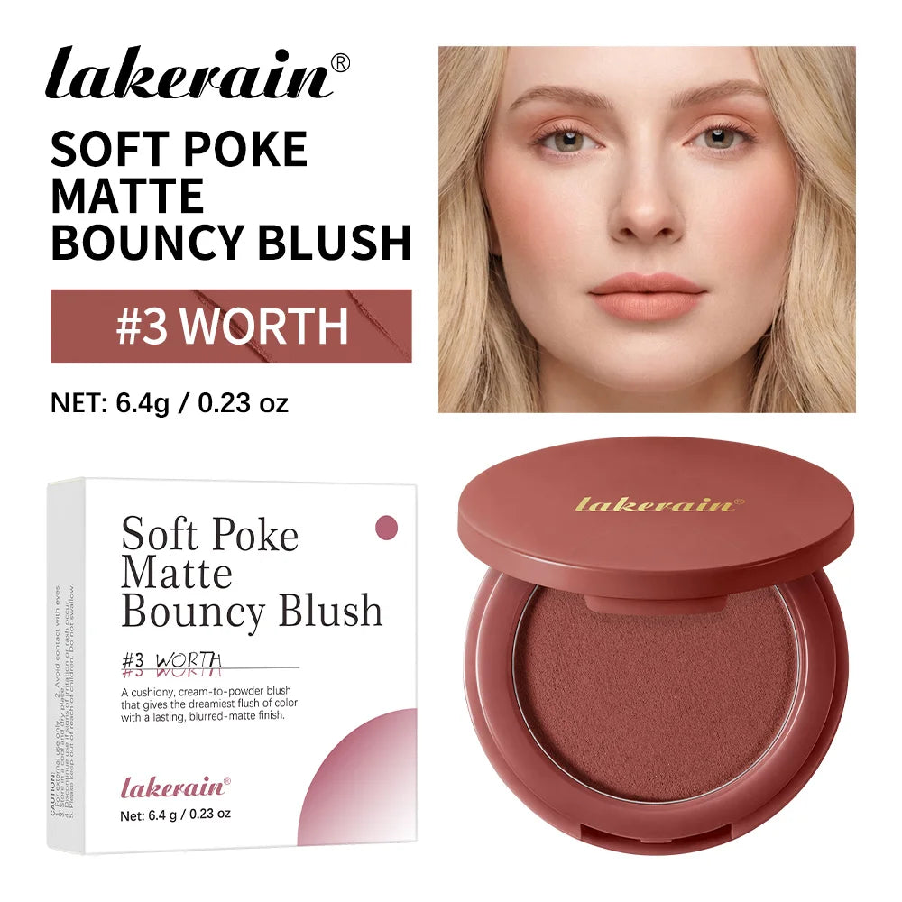 Matte Cream-to-Powder Bouncy Blush for Natural Face Flush