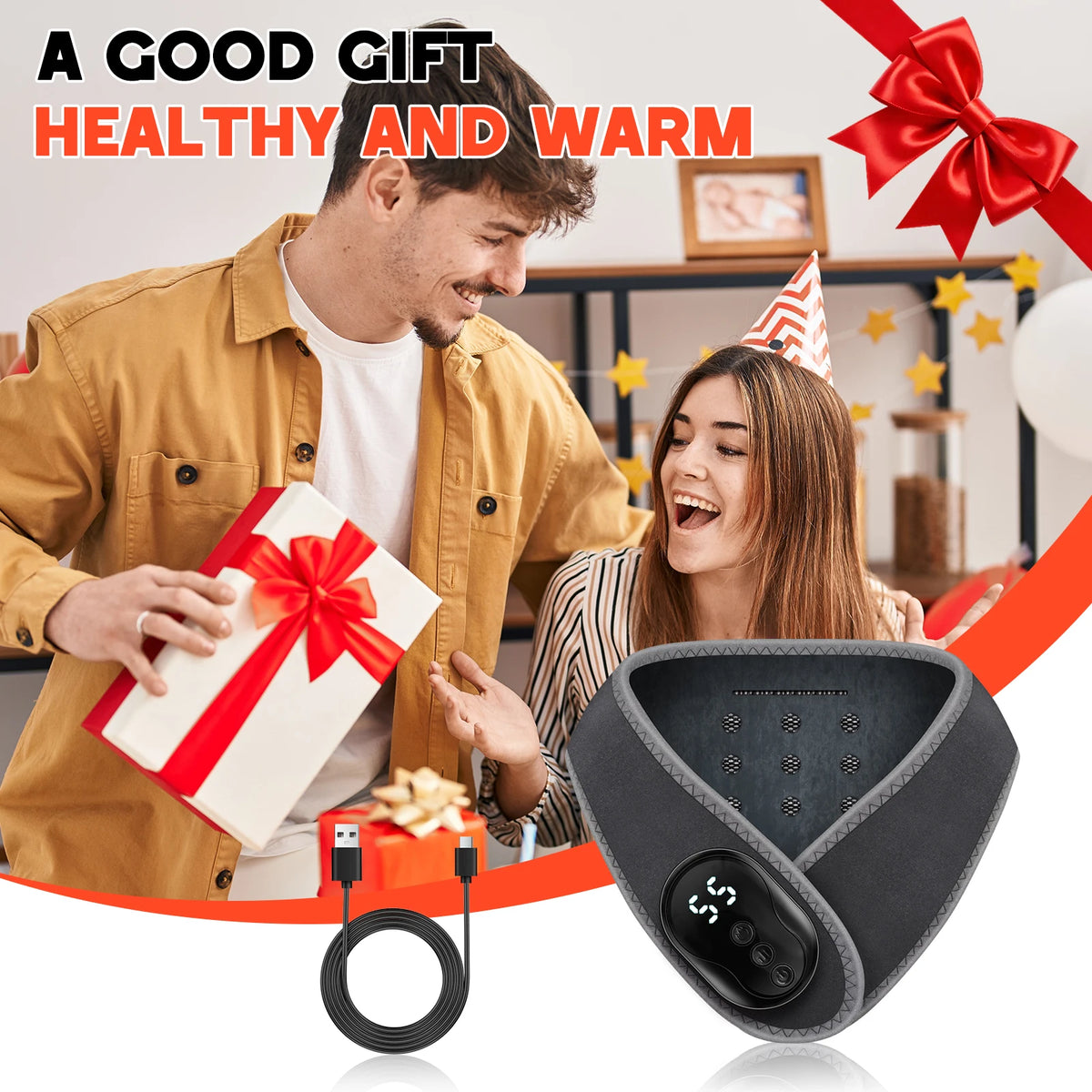 Portable Cordless Neck Massager Wrap with Vibration
