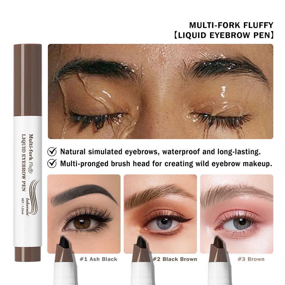 Waterproof Multi-Fork Liquid Eyebrow Pen