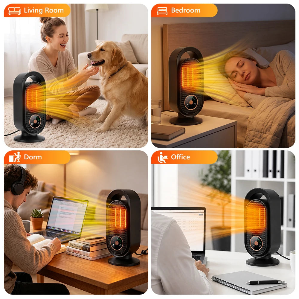 Portable Electric PTC Ceramic Desktop Space Heater with Timer - 13