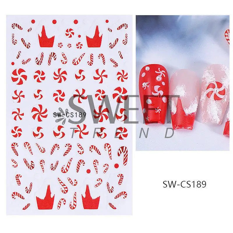 3D Christmas Cartoon Nail Art Sticker Decals