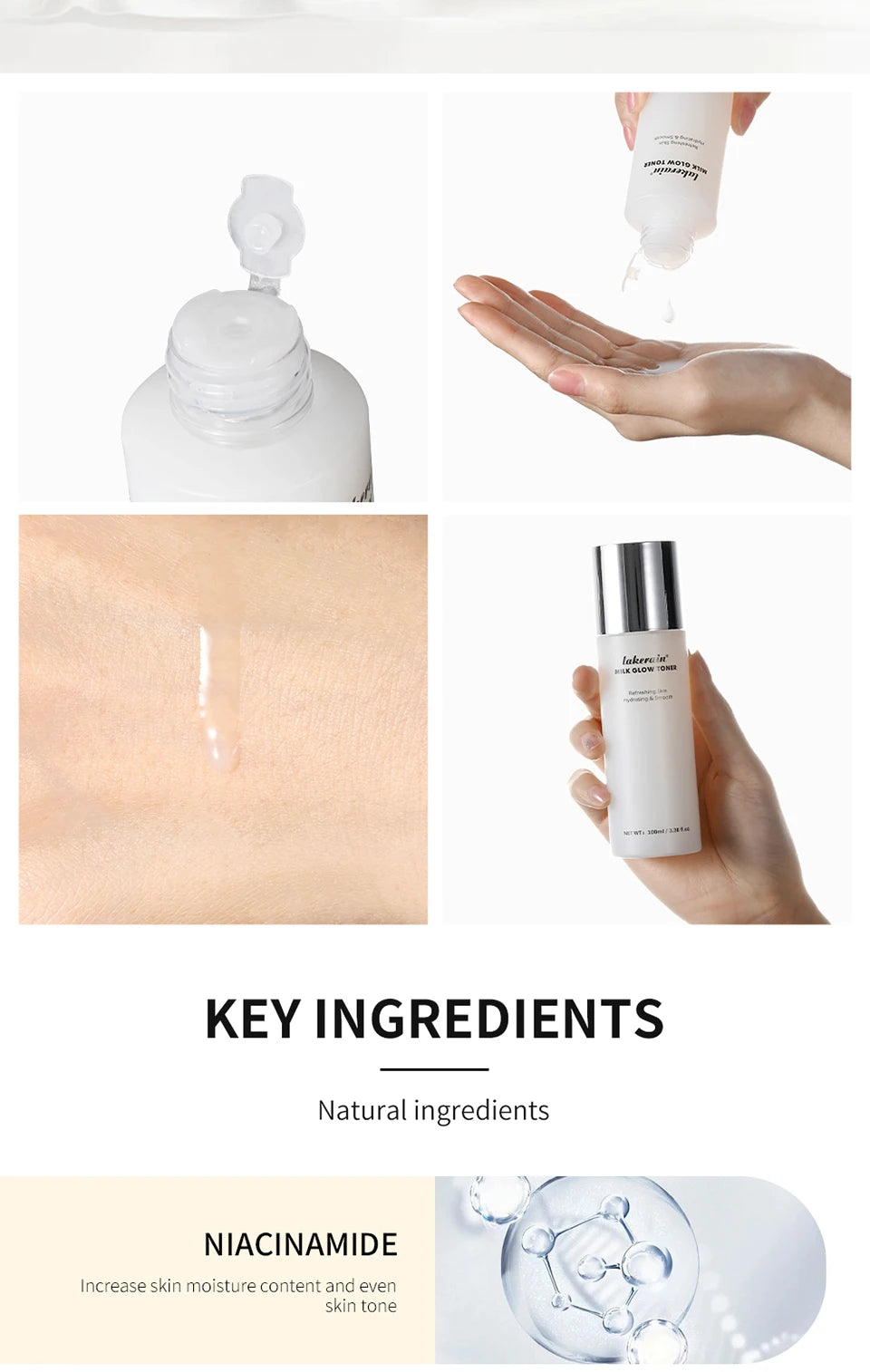 Brightening Milk Glow Face Toner for Hydrated Skin
