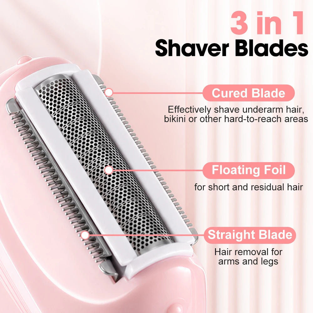 3-in-1 Electric Cordless Shaver for Women
