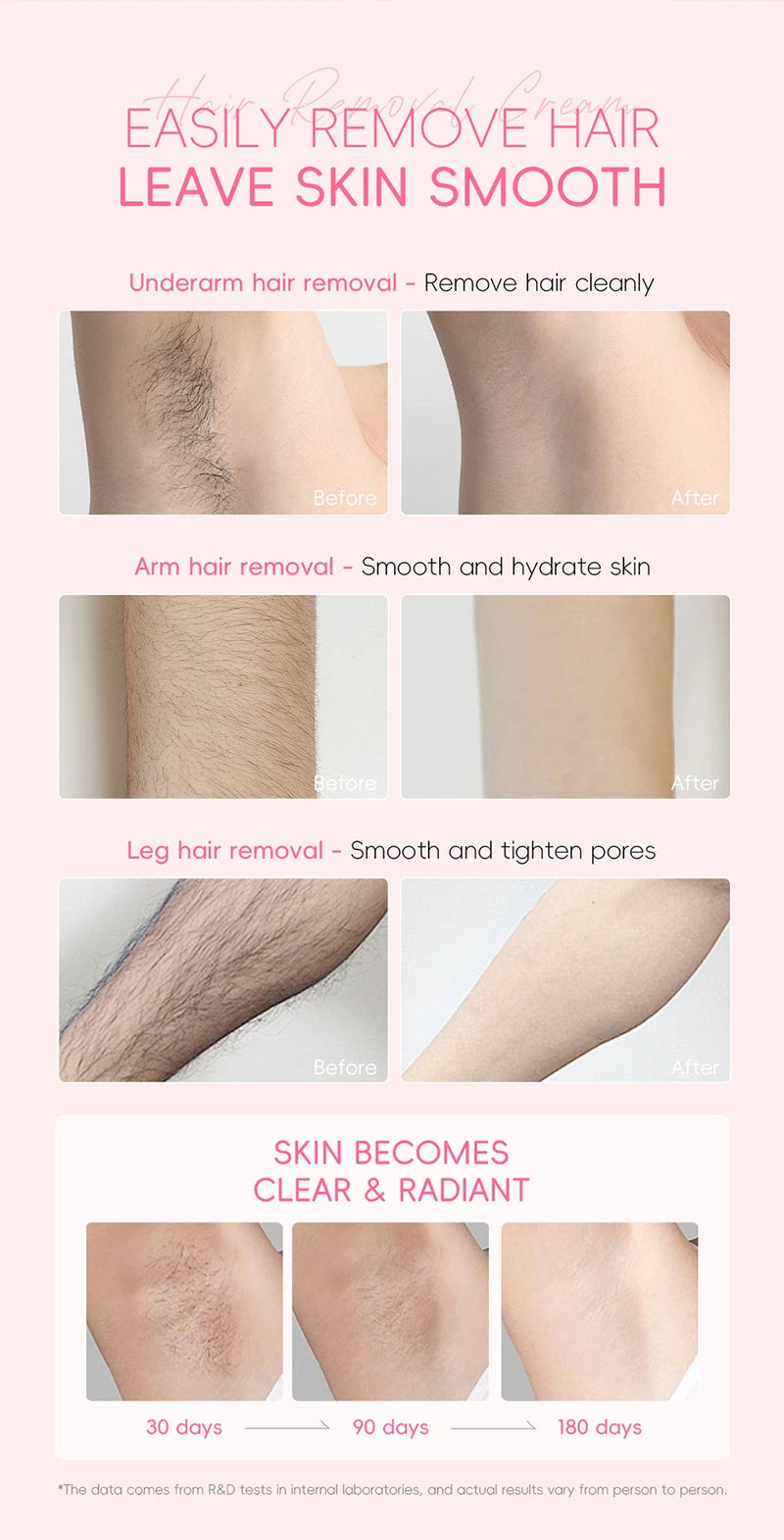Painless Gentle Hair Removal Cream for Sensitive Skin