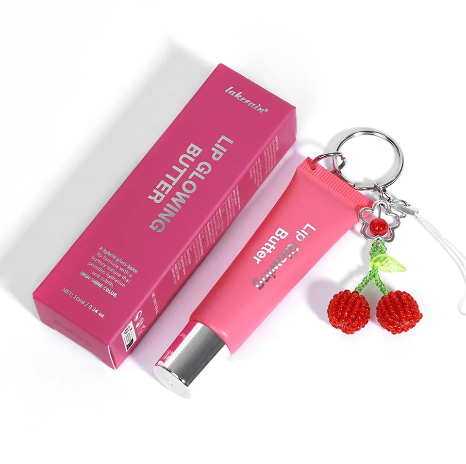 Moisturizing Lip Glowing Butter Gloss with Keychain - 18