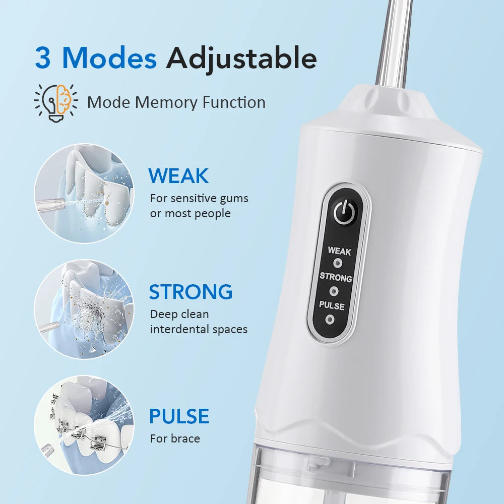 Portable Rechargeable Dental Water Flosser with 3 Cleaning Modes