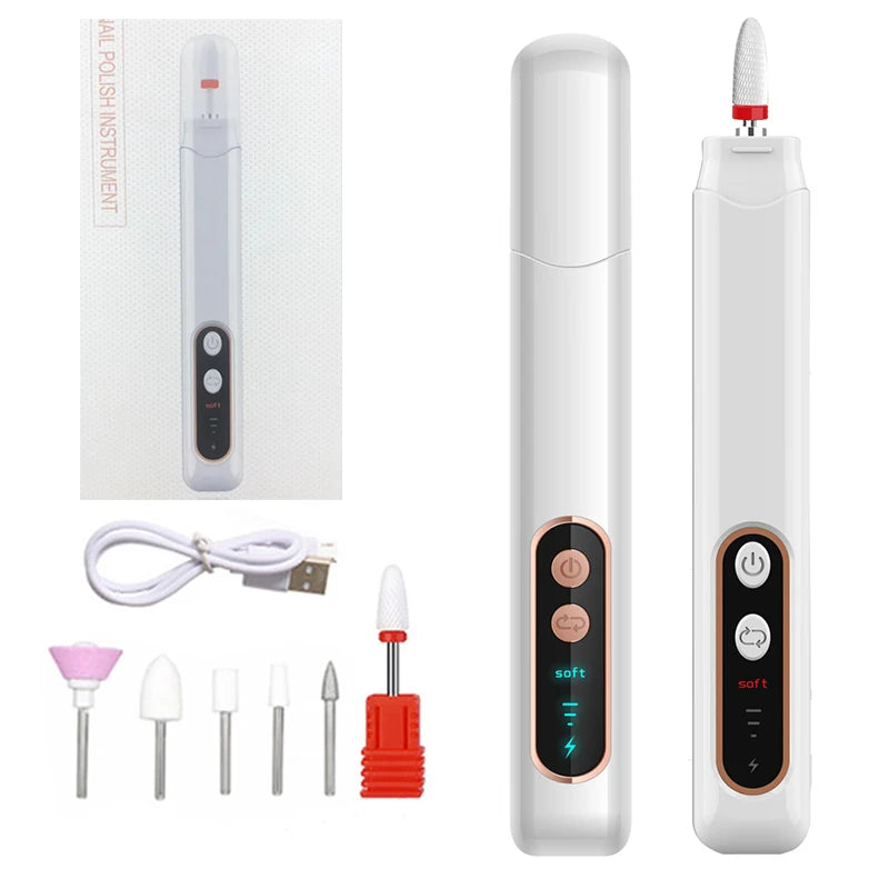 Cordless Electric Manicure and Pedicure Nail File Set - 19
