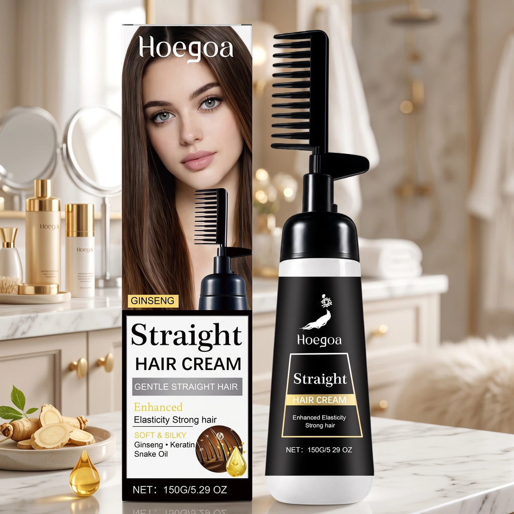One-Step Hair Straightening Cream with Built-In Comb