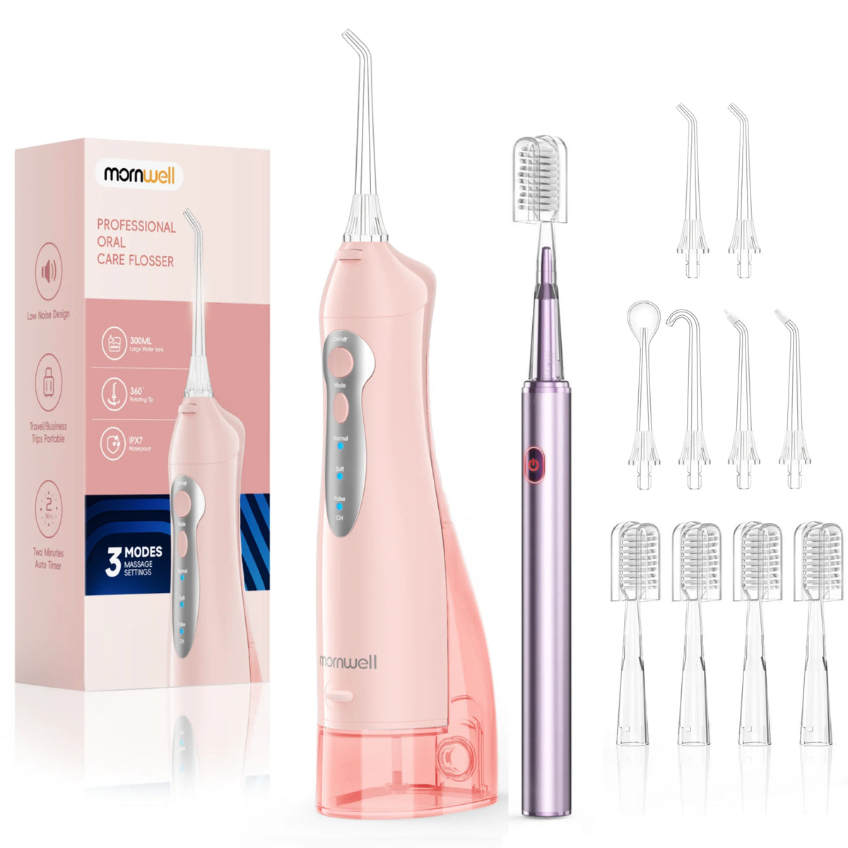 Portable Electric Toothbrush and Water Flosser Oral Care Set
