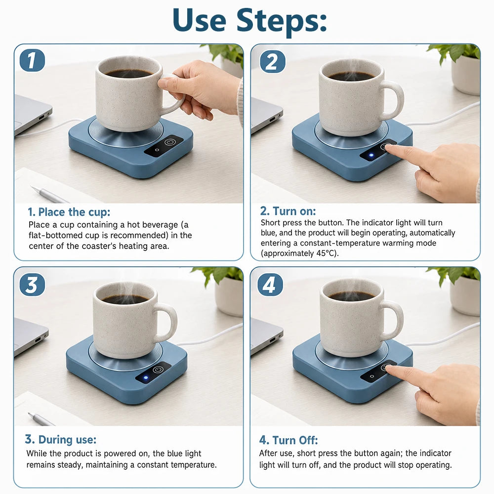Electric Desktop Mug Warmer for Coffee and Tea