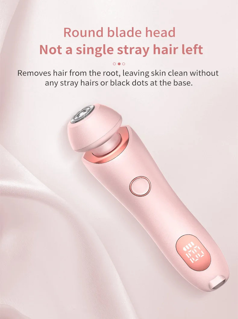 2-in-1 Electric Hair Shaver for Women - Painless Body & Face Trimmer