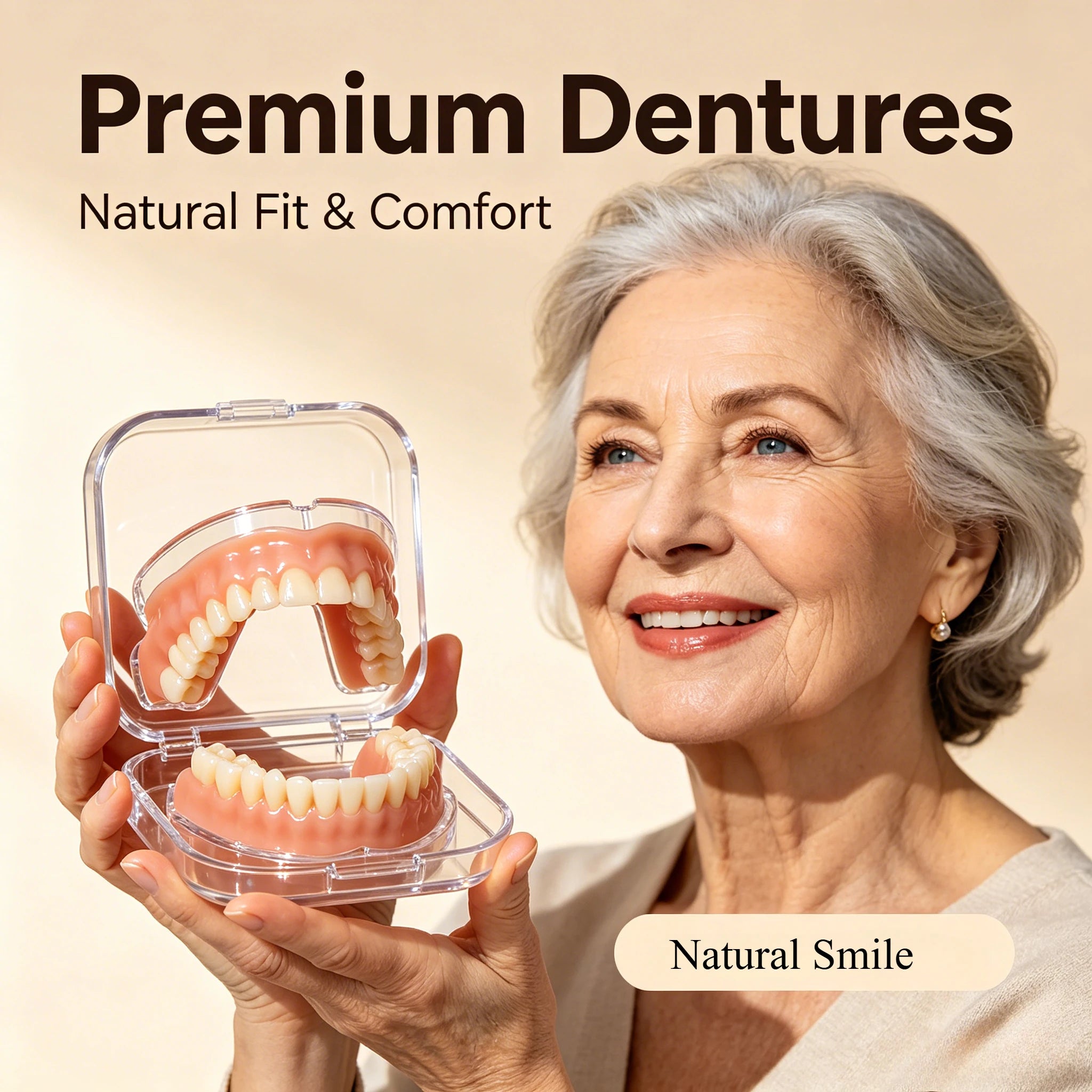 Flexible Silicone Dentures for Natural Smile and Comfort Fit - 1