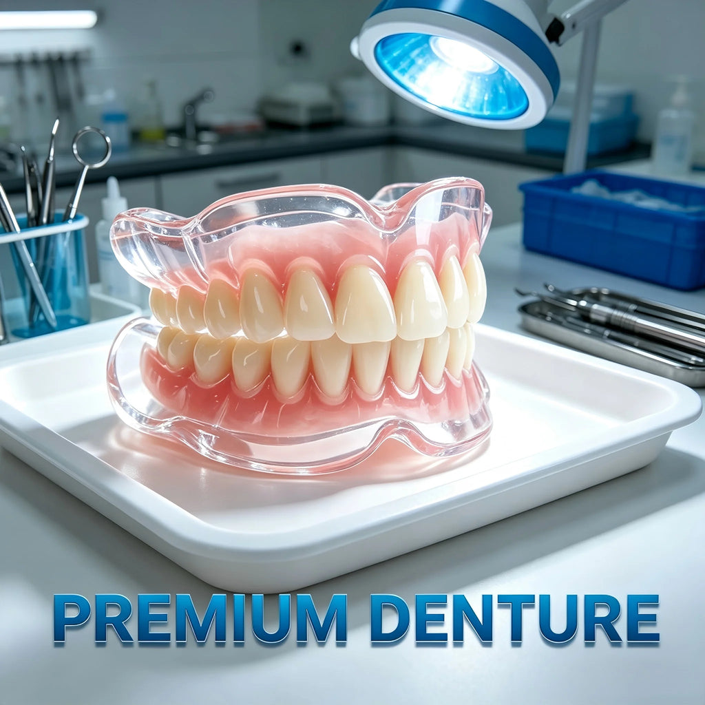 Realistic Full Set Upper and Lower Dentures for Natural Smile