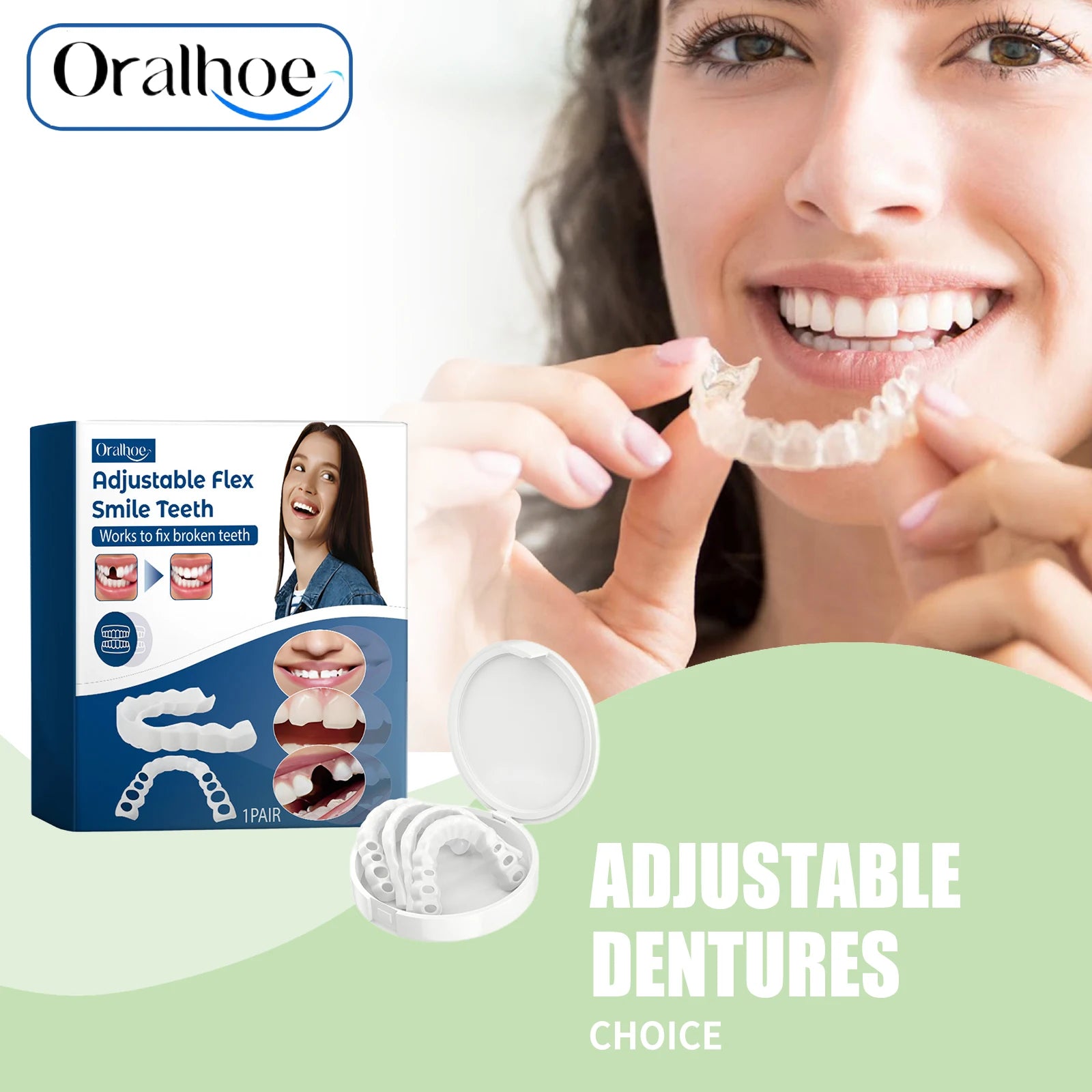 Adjustable Snap-On Dentures for Instant Smile Repair - 1