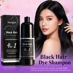 4-in-1 Black Hair Dye Shampoo for Gray Coverage