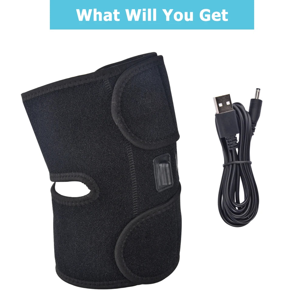 Electric Heated Knee Support Brace with 3 Adjustable Heat Settings
