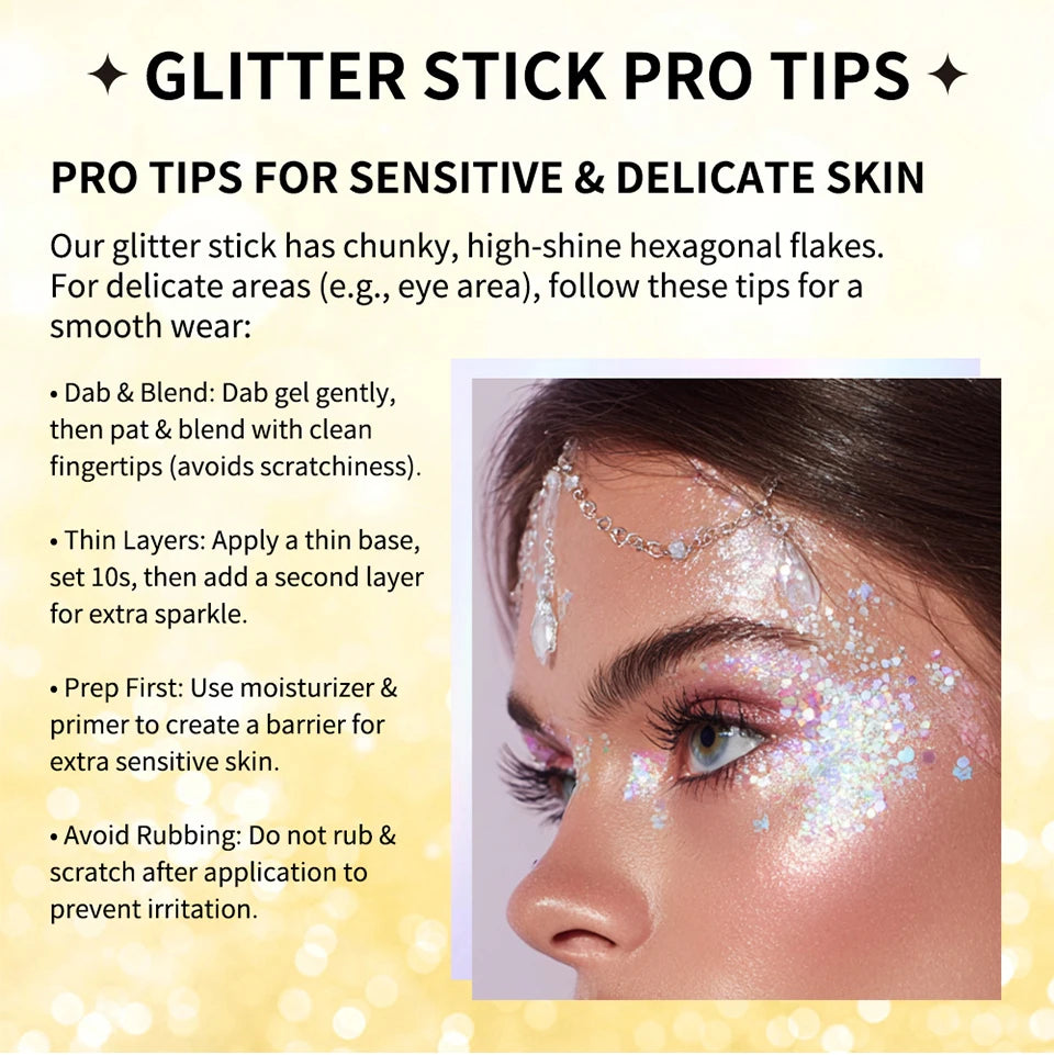 Waterproof Glitter Shimmer Stick for Face and Body