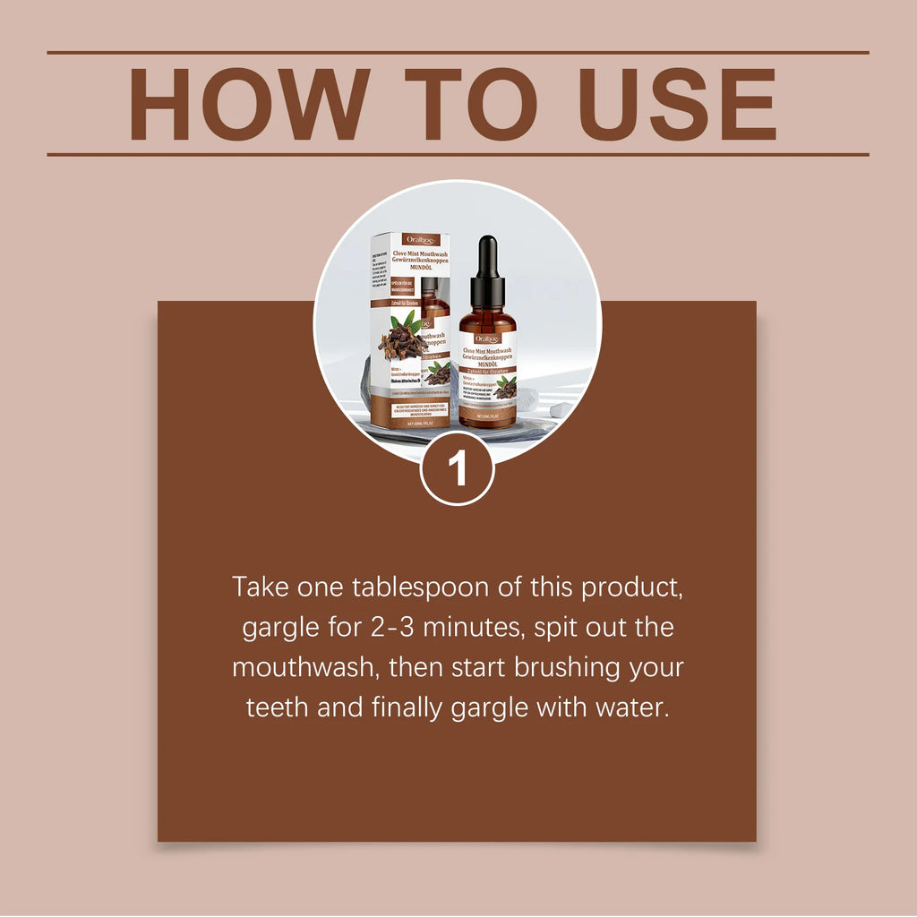 Clove Mint Mouthwash for Teeth Whitening and Bad Breath