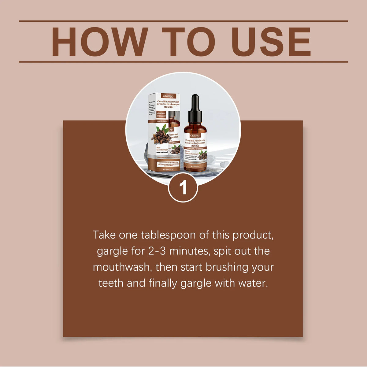 Clove Mint Mouthwash for Teeth Whitening and Bad Breath