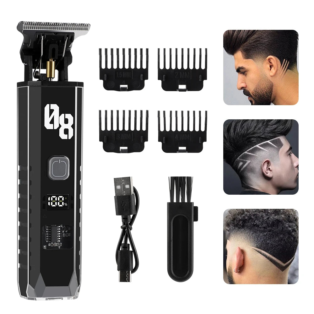Professional Cordless Hair Trimmer with Digital LED Display - 1