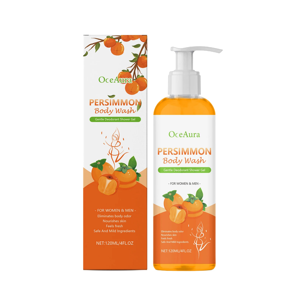 Persimmon Exfoliating Body Wash and Odor Neutralizing Shower Gel